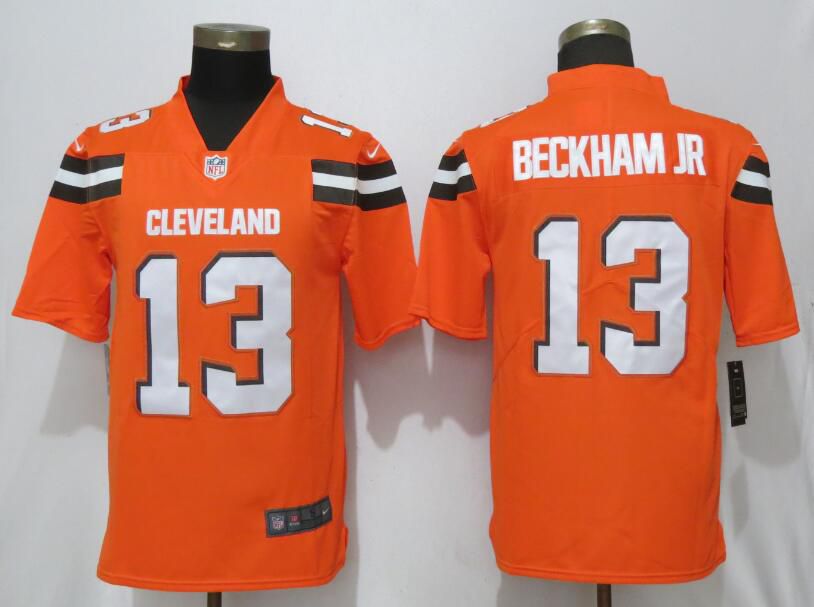 Men Cleveland Browns 13 Beckham jr Orange Nike Vapor Untouchable Limited Player NFL Jerseys